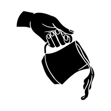 Icon of a hand holding a tilted jug, pouring liquid (oil, wax, milk, or water) Perfect for Kitchen and Ritual Designs