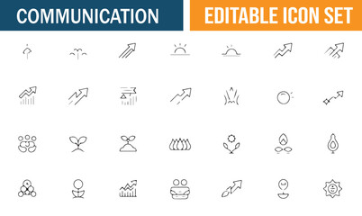 Black Silhouette of Marketing and Data Communication Symbols for Business