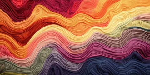 Fototapeta premium Vibrant Multicolored Wavy Lines Background