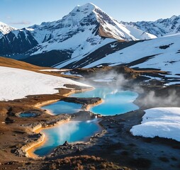Hiking, volcano, snow mountain, mountain peak, hot spring, sulfur hot spring, outdoor, nature, scenery, scenery, sunrise, sunset, exercise, mountaineering club, colleague, tourism, snow, magma, fog,