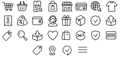 Online Shopping Marketplace Icon Graphic