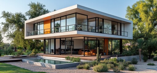 Obraz premium Modern Desert Oasis: Architectural Marvel in Arizona