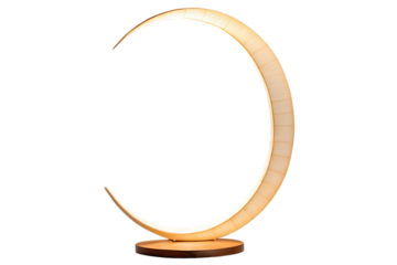 Crescent Moon Lamp on Solid Field