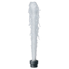 Powerful vertical water jet spraying upwards from a nozzle, creating a dynamic and sparkling stream.