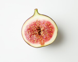 Fresh fig sliced in half, displaying its interior