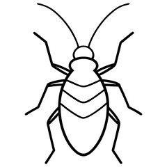Minimalist Aphid Line Art Vector