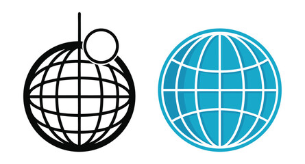 Disco Ball Line Art Simple Icon