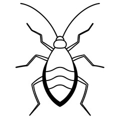 Minimalist Aphid Line Art Vector