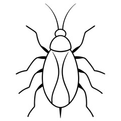Minimalist Aphid Line Art Vector
