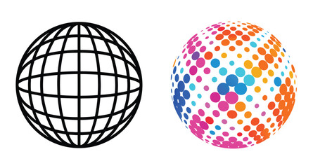 Halftone Blue Ball Vector Art