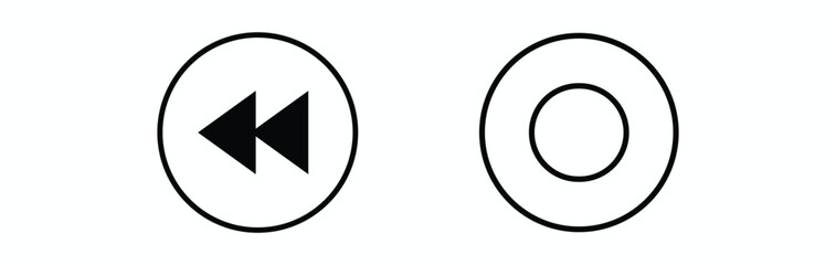 media player icon button. Media Player Button Set Vector Design.