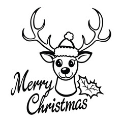 Fototapeta premium Funny Christmas cow holding a sign with milk, cartoon reindeer, and holiday celebration design
