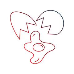 egg gradient outline icon with white background vector stock illustration