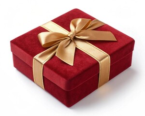 Obraz premium red gift box with ribbon