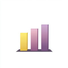 Colorful bar graph illustration isolated on white background