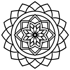 Fototapeta premium Minimalist Mandala Circle Line Art
