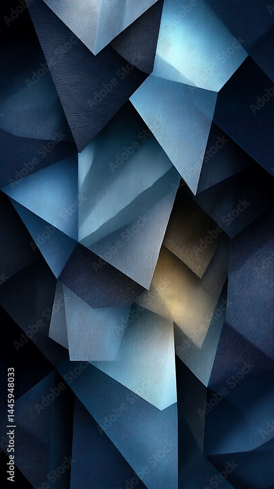 Poster abstract background with textured blue tones and geometric polygon shapes pattern