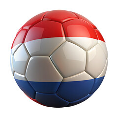 Obraz premium Netherlands Soccer Ball: A pristine soccer ball, meticulously designed with the colors of Netherlands, signifying national pride and passion for the sport.