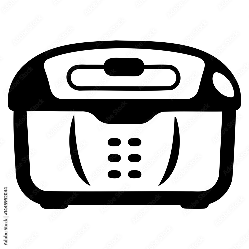 Aufkleber black vector bread machine icon in silhouette style on a transparent background for recipe websites 