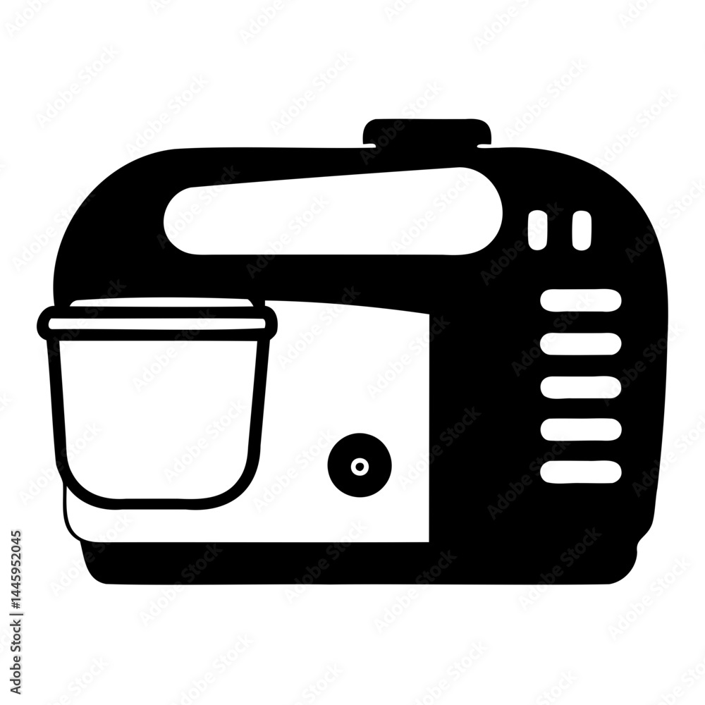 Poster black vector bread machine icon in silhouette style on a transparent background for recipe websites 