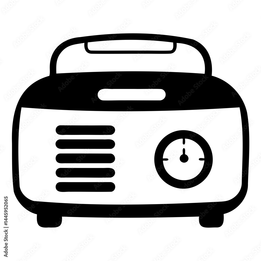 Poster black vector bread machine icon in silhouette style on a transparent background for recipe websites 