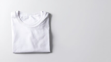 Folded White T-Shirt on Light Background for Minimalist Design