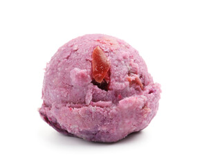 One scoop of delicious ice cream isolated on white