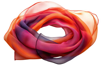 Soft vibrant silk scarf in sunset hues a luxurious accessory with a gradient of orange pink and