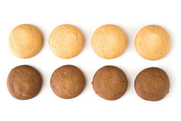 Set of different cookies isolated on white background