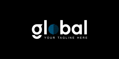 global logo with globe vector design