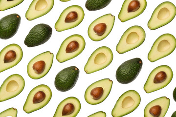 seamless pattern of avocado fruits