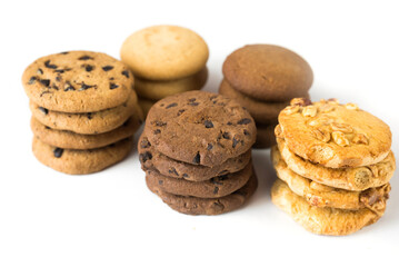 round cookies on a white background. cookies