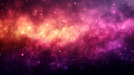 Obraz premium Sparkling glitter dust cloud on dark background, gradient effect