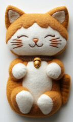 cozy felt cat motif smartphone pouch
