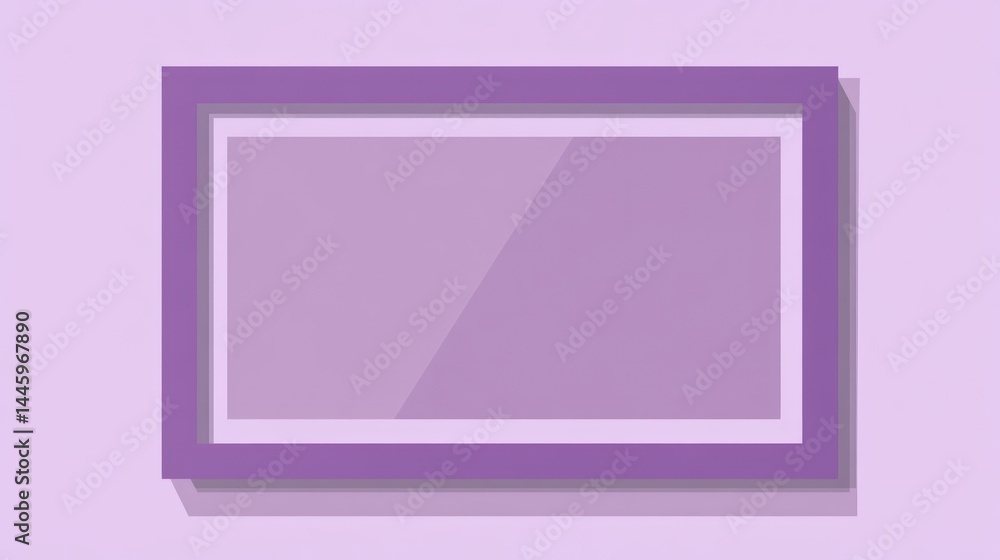 Aufkleber simple rectangular frame in muted purple. a subtle, minimalist design with a light shadow effect