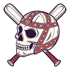 Adobe Illustrator Artwork Skull head with mask design.
