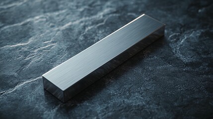 Metal bar on dark stone background.