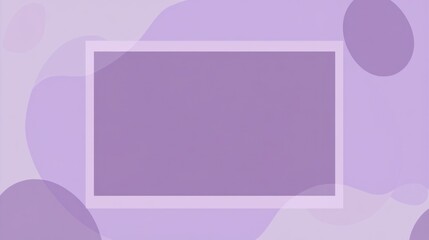 Muted lavender background with a white framed rectangle.  Abstract shapes and soft gradients