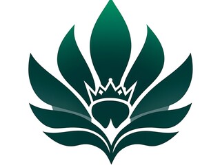 Obraz premium Green floral emblem with a crown