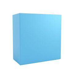 Fototapeta premium Solid blue box on a white isolated background