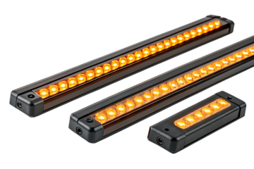 amber led light bars for stage and architectural isolated on white background, PNG