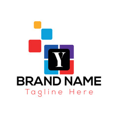 Company logo design is a crucial business concept, often utilizing an icon or symbol with text for web and marketing Y logo design 