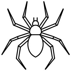 Simple Wolf Spider Digital Line Drawing