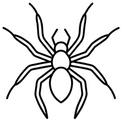 Simple Wolf Spider Digital Line Drawing