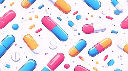 Vibrant Capsule Pattern: A Playful Healthcare Design