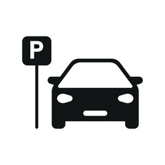 Minimalist Car parking icon vector illustration