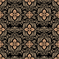 Damask seamless pattern. damask floral seamless pattern vector illustration, Aztec style,baroque pattern.design for texture,fabric,clothing,wrapping, wallpaper, carpet.