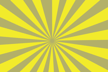 Yellow Sun Rays Banner with Light Lines Background Bright Abstract Vector Design.