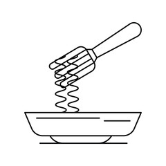 spaguetti lineal icon with white background vector stock illustration