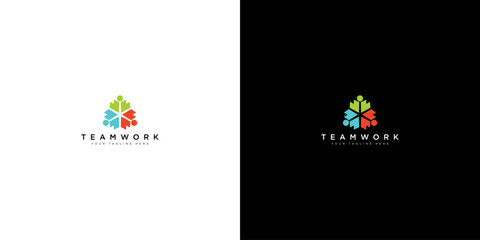 teamwork logo design vector template business